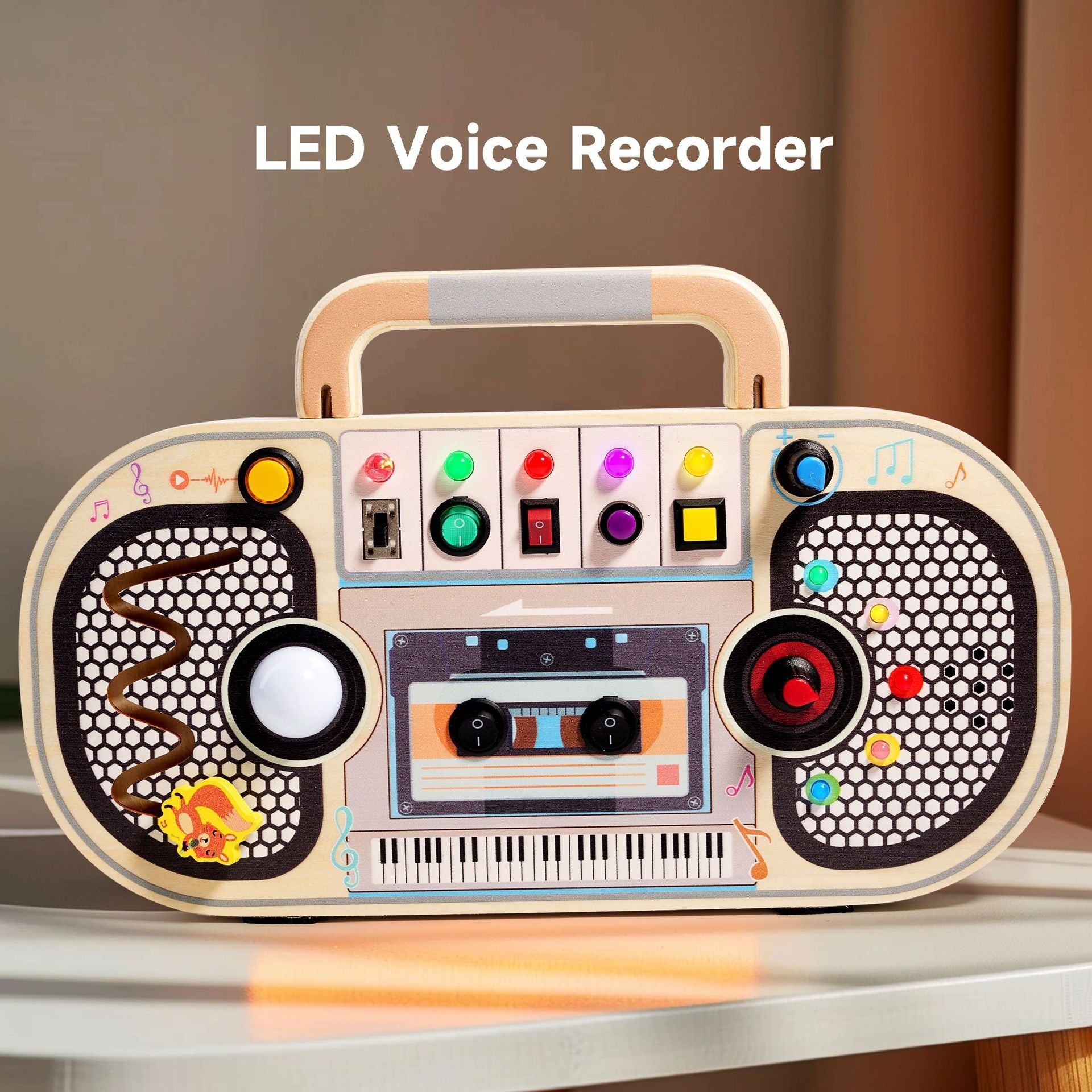 Children's wooden early education toys, switches, circuit recorders, busy boards, enlightenment, hands-on cognition, new LED lights