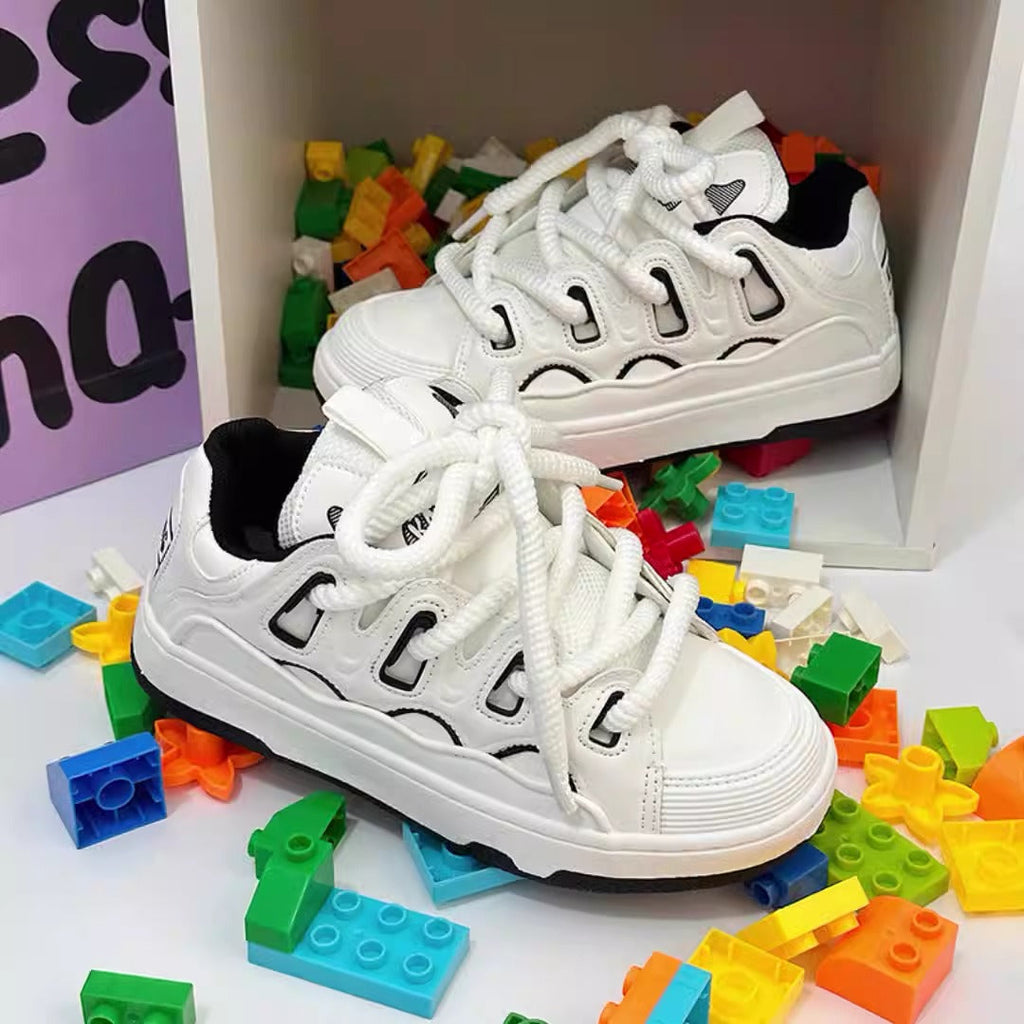 National trendy white shoes for men niche trendy thick soled sports sneakers for women