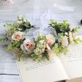 Forest style curled edge rose headband simulated starry sky flower wreath bride's wedding headpiece