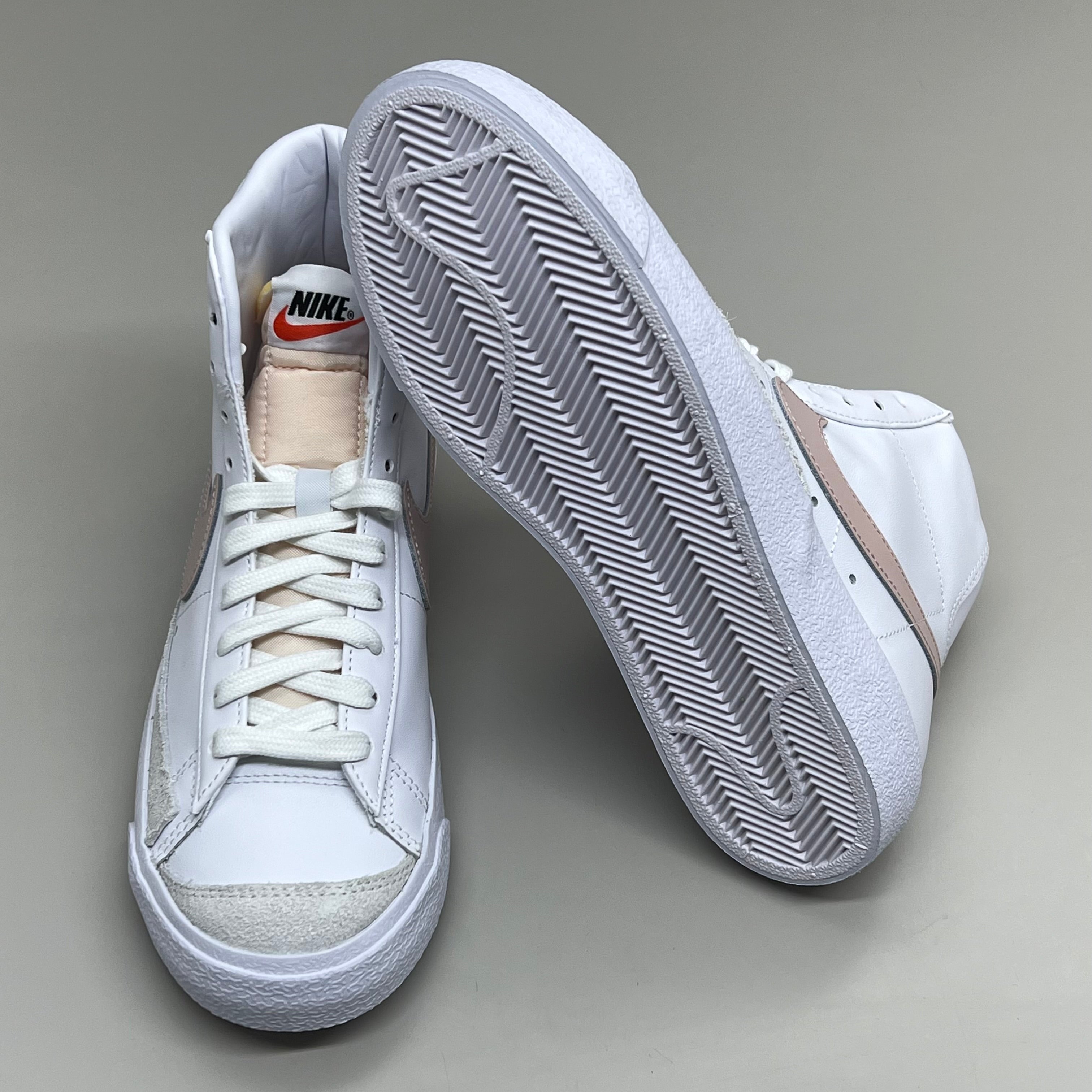 NIKE Blazer Mid '77 Retro Sneakers SZ Womens 12 Mens 10.5 White/Pink CZ1055 118