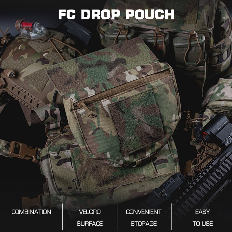 Tactical Hunting Vest with Drop Pouch, for Airsoft & CS, Outdoor Sports
