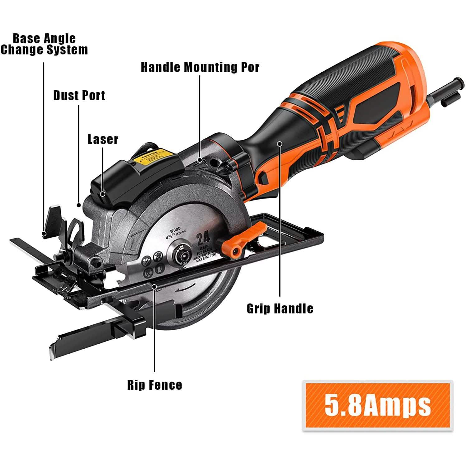 5.8A 3500RPM Mini Circular Saw