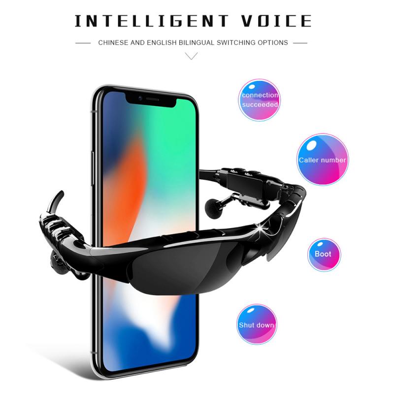 Midnight Black Titan Audio Specs | IPX4 Waterproof Smart Bluetooth 5.0 Sports Sunglasses with Wireless Mic & Open-Ear Audio