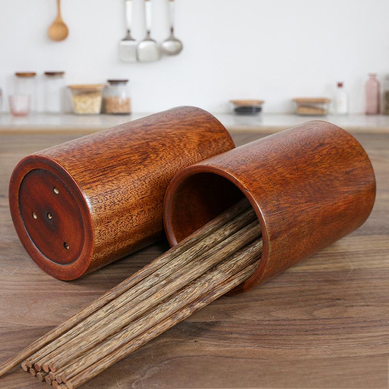 Vintage wooden chopsticks, drain tube, chopsticks storage