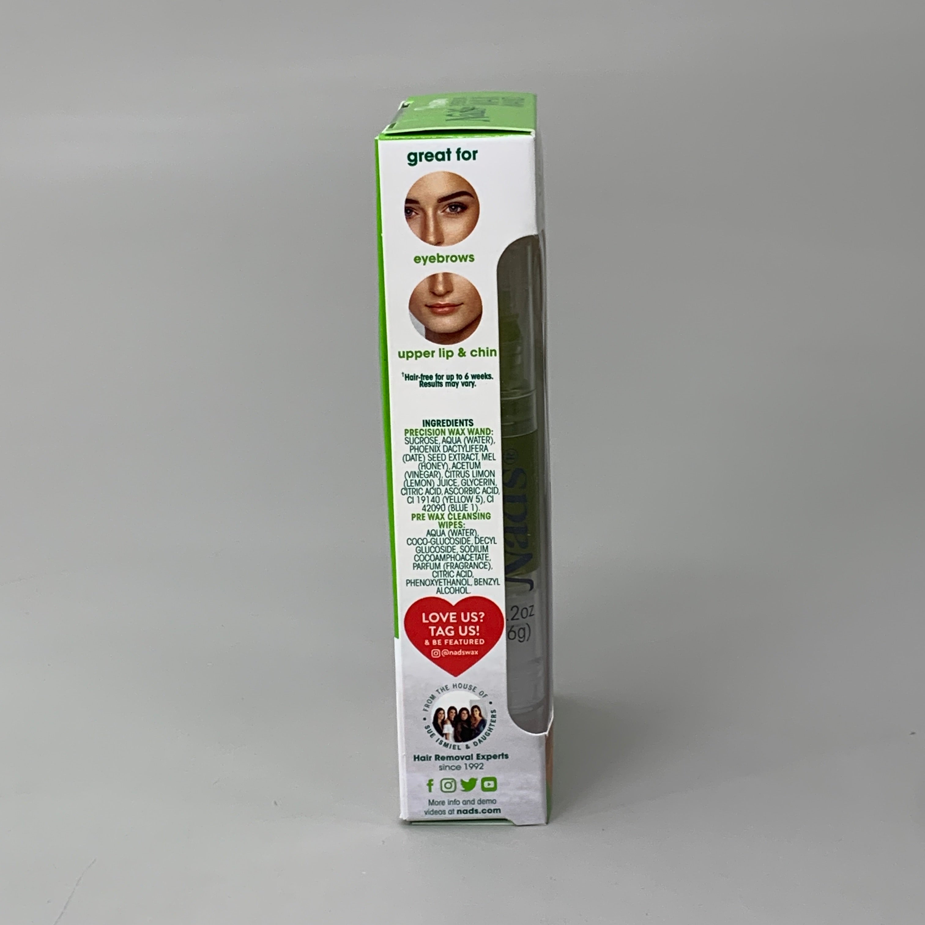 NADS Precision Eyebrow Wand Waxing Kit Soothing Honey 0.2oz 0677EN06