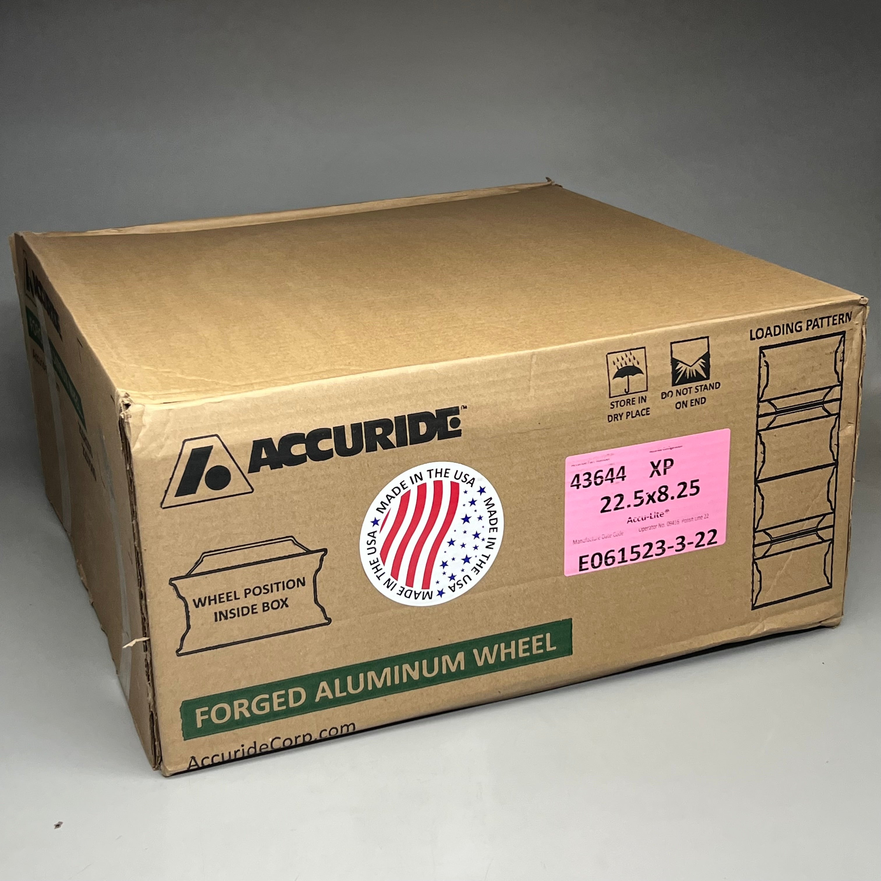 ACCURIDE Accu-Lite 22.5 x 8.25 Inch Aluminum Hub Pilot Wheel 10 Hole 43644 XP