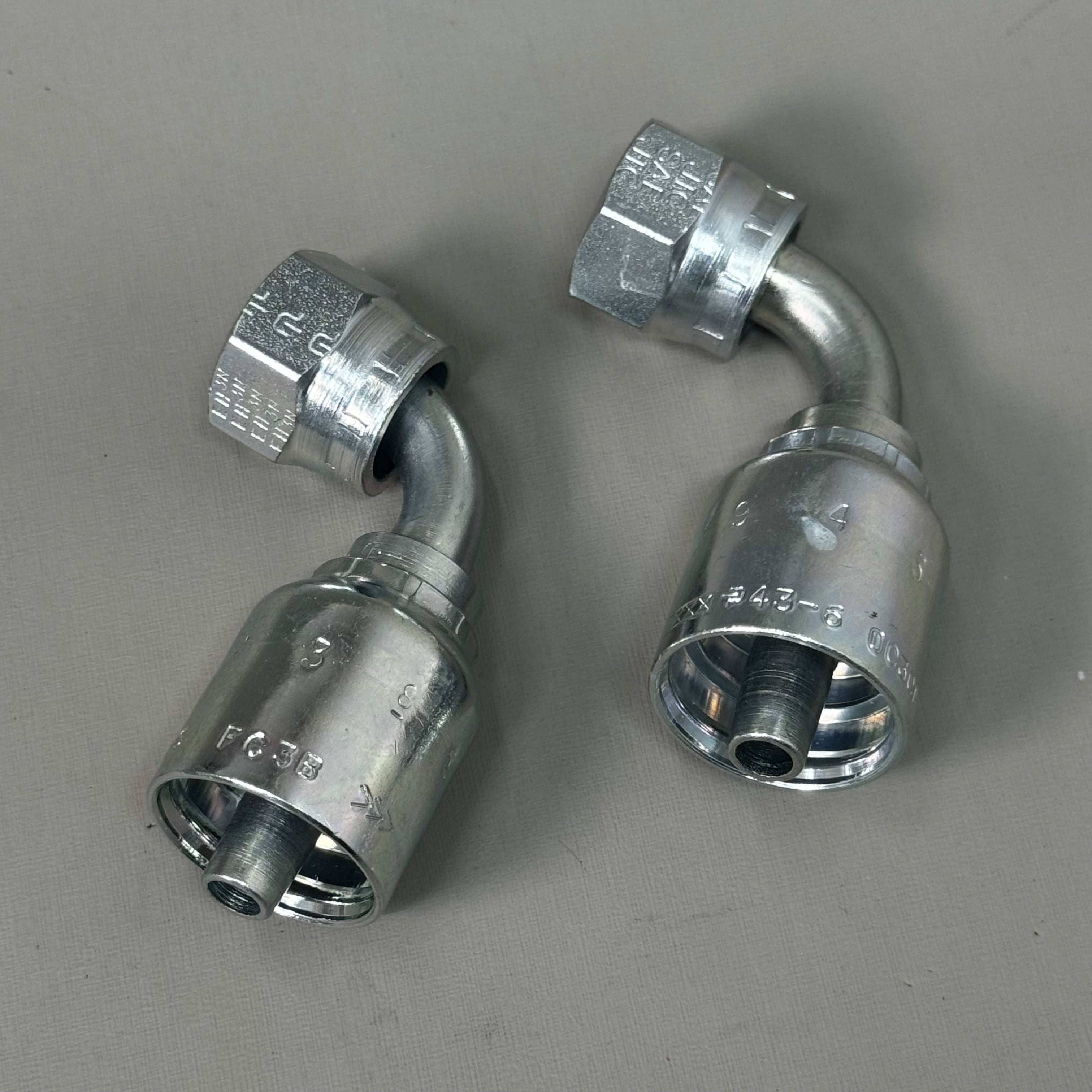 PARKER (2 PACK) Hydraulic Hose 1J943-8-6 JIC 37° 90° Elbow 3/8" x 1/2" Steel KP81323