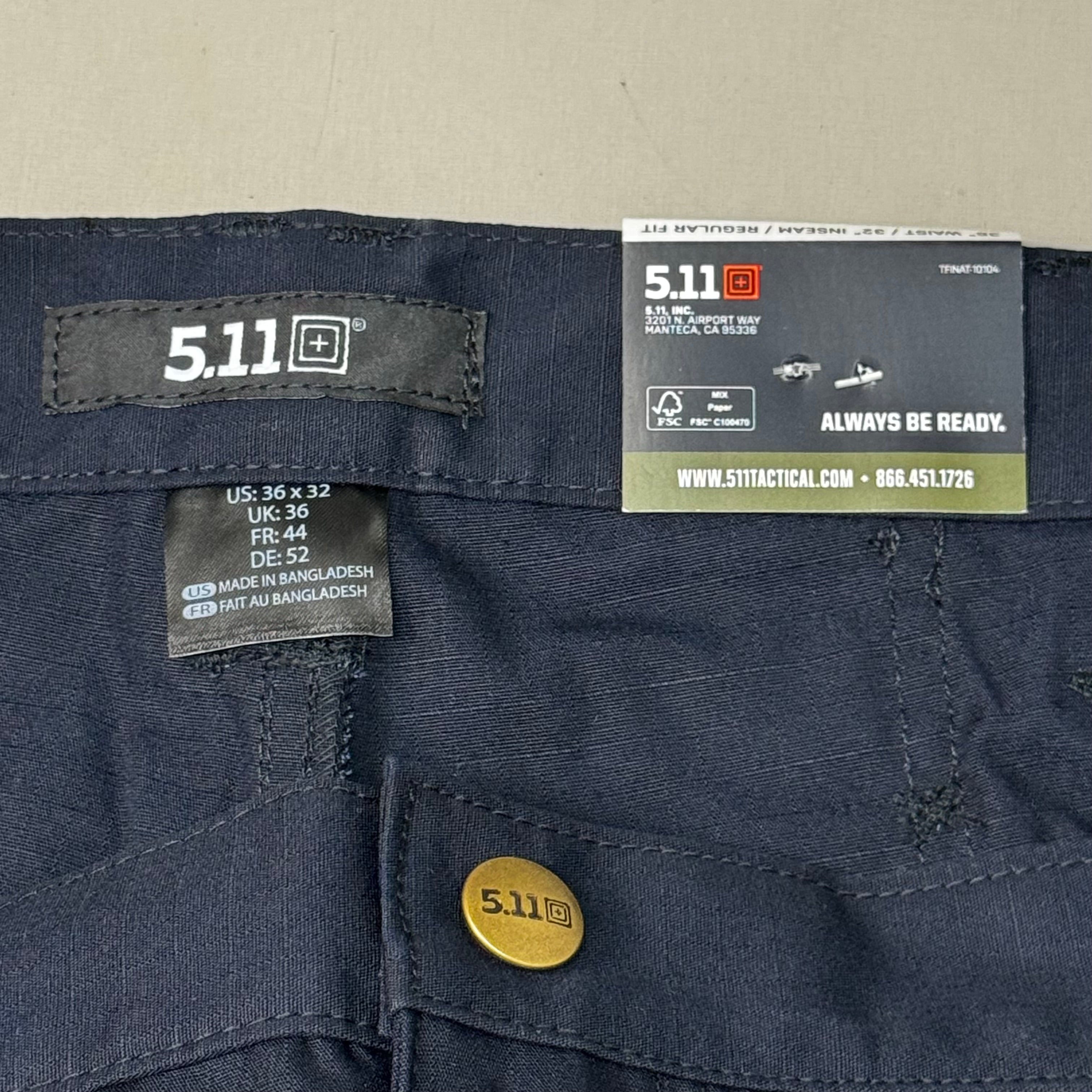 5.11 TACTICAL Men's Tactlite Pro Ripstop Pant Sz- 36"W x 32"I Dark navy 74273