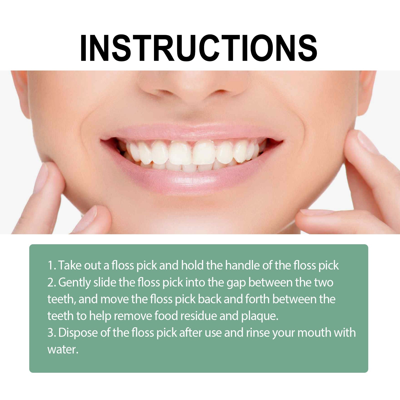 Dental Floss Picks, Dental Cleaning Interdental Flossing Disposable Household Portable Floss Stick