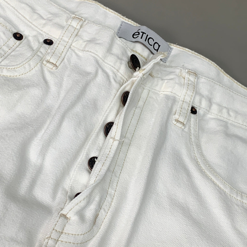 ETICA Tyler High Waist Straight Leg Ankle jeans Vintage White Size 27 EW180114A