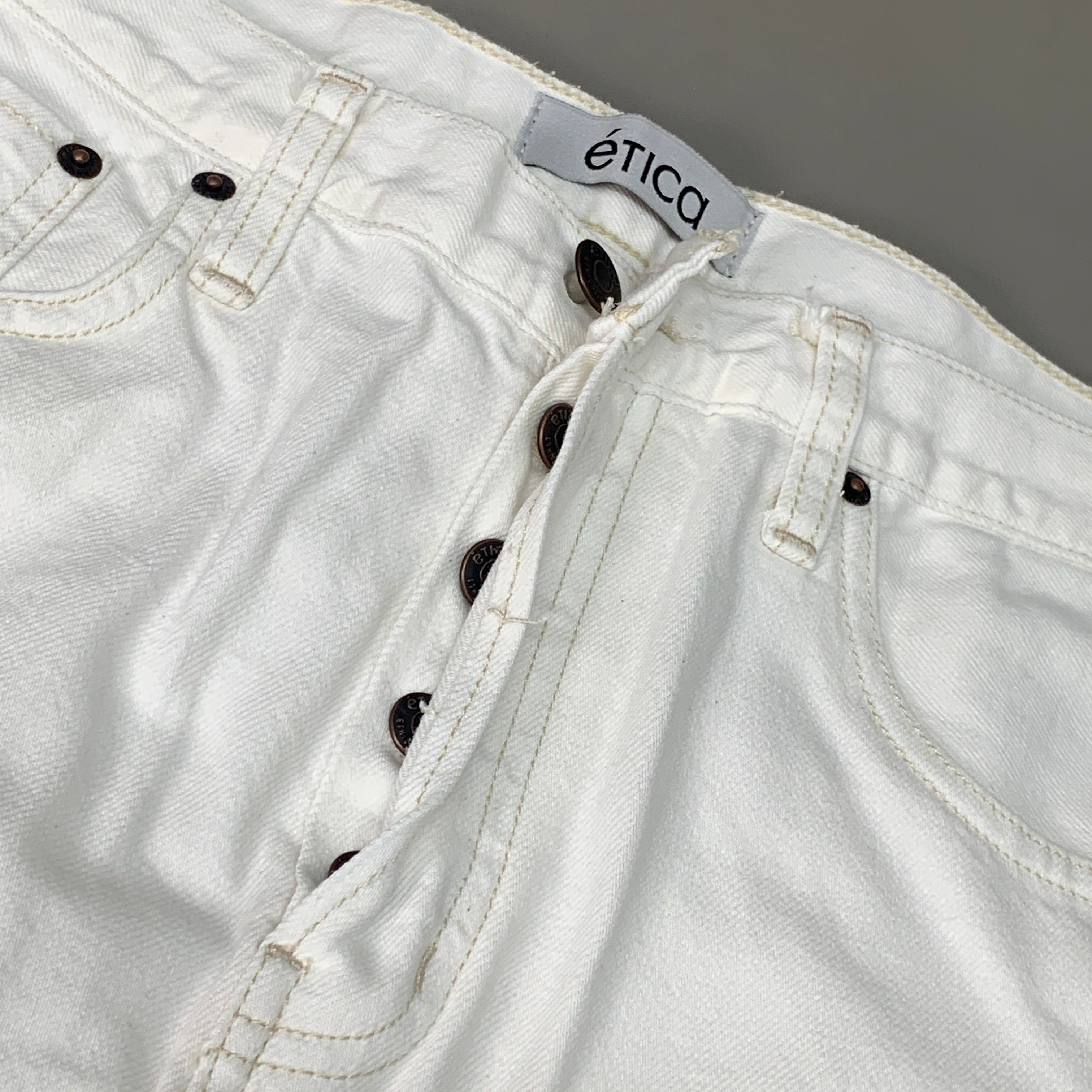 ETICA Tyler High Waist Straight Leg Ankle jeans Vintage White Size 27 EW180114A