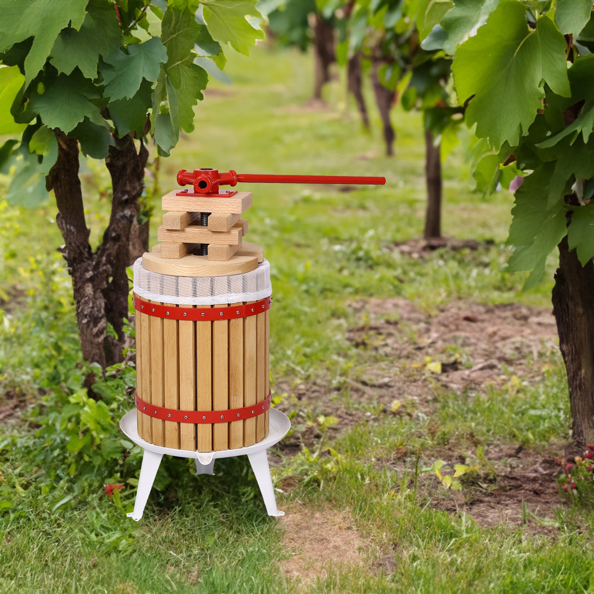 Fruit Wine Press and Crusher and Filter Bag,100% Nature Apple&Grape&Berries Crusher Manual Juice Maker for Kitchen