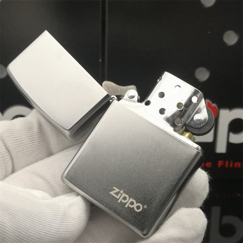 Zippo Treasure Lighter Chrome Matte Logo 205ZL