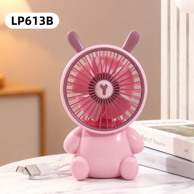 Creative Cartoon Bear Desktop Mini Fans Big Wind Desktop Portable USB Charging Handheld Fan Portable Air Conditioning Handheld Cooling Fan Charging Usb Fan Portable Handheld Fan