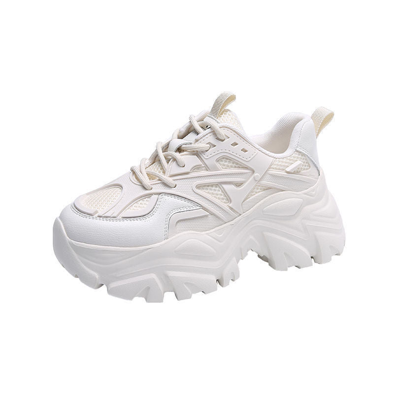High Quality Chunky Sneakers Womens Platform Fashion Breathable Height Increased Thick Bottom Trainers High White Fashion Thick Soled Sports Walking Sneakers