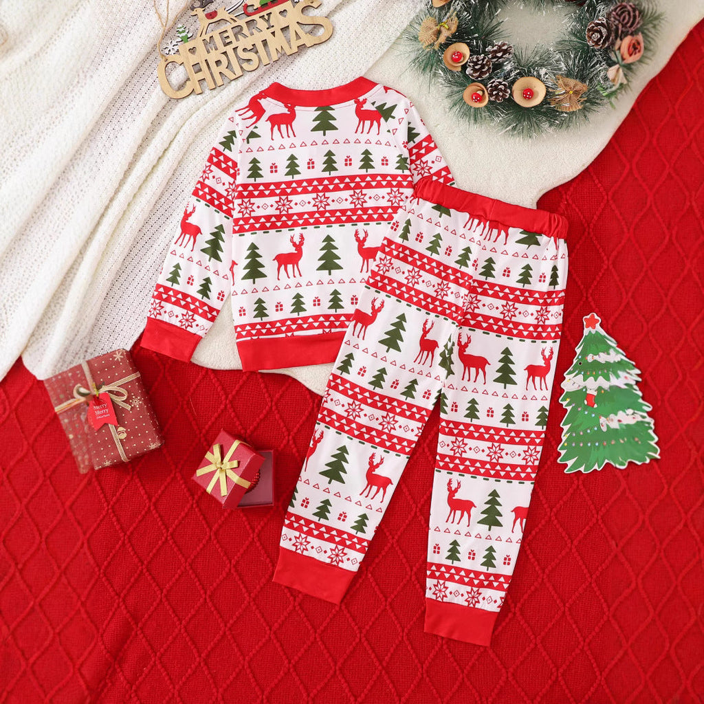 Fashion Boys Teenagers Christmas Printing Suit