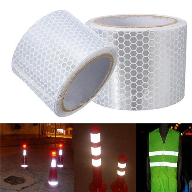5cm*100cm Car Reflective Tape Safety Warning Car Decoration Waterproof White Silver Red Reflective Tape Sticker Reflector Protective Tape Strip Film Auto Motorcycle Sticker Reflective Tape for Trailer Car Truck Reflectors