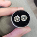 5Ct Round Cut VVS1 Diamond Style Push Back Stud Earrings 14K White Gold