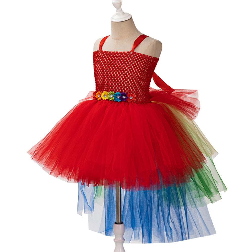 Children's Trailing Parrot Dress Birthday Dress Catwalk Ball
