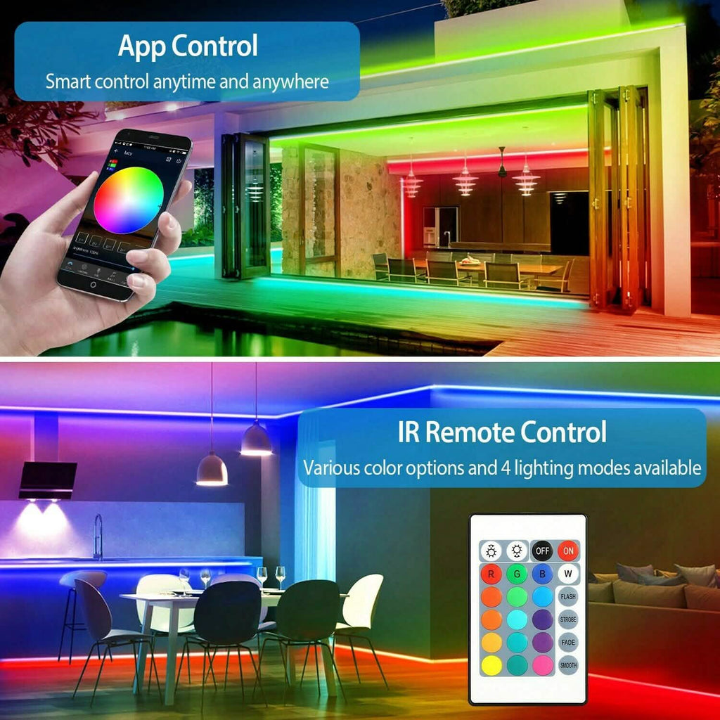 5M LED Strip Light 5050 SMD RGB Waterproof Smart WIFI IR APP Controller
