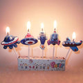 5PCS/Set Airplane Candle Cartoon Aircraft Spacecraft Rocket Birthday Cake Candles Outer Space Party Favors Cute Space Ship Cake Decorations for Kids Perfect for Birthday Party Children Carnival Party And Cupcake Decorative Candle For Kids Party