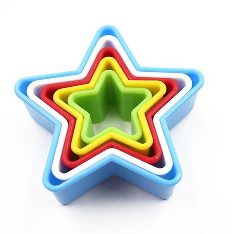 5Pcs/set Silicone Heart Star Xmas Tree Shape Cookies Cutter Molds Biscuit Plunger Forms For Baking Mousse Cake Decor Tools Cookie Cutter Set Biscuit Cutter Set Multi-size Sandwich Fondant Cake Cutter
