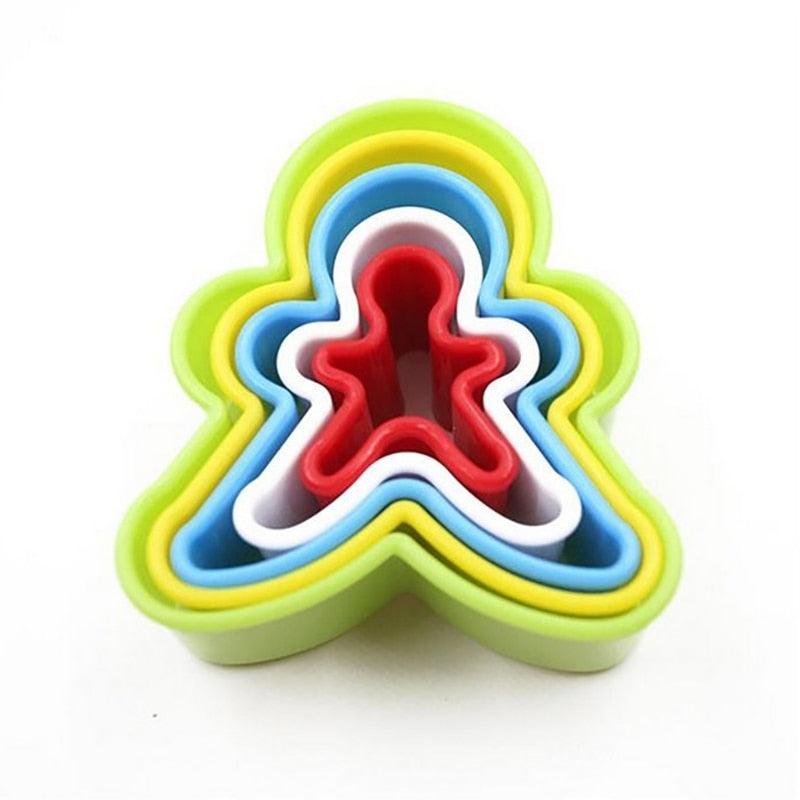 5Pcs/set Silicone Heart Star Xmas Tree Shape Cookies Cutter Molds Biscuit Plunger Forms For Baking Mousse Cake Decor Tools Cookie Cutter Set Biscuit Cutter Set Multi-size Sandwich Fondant Cake Cutter