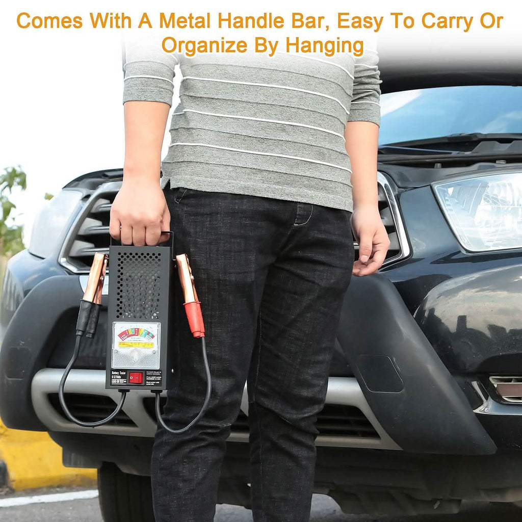 6-12V Automotive Battery Tester with Heavy Duty Insulated Copper Clips