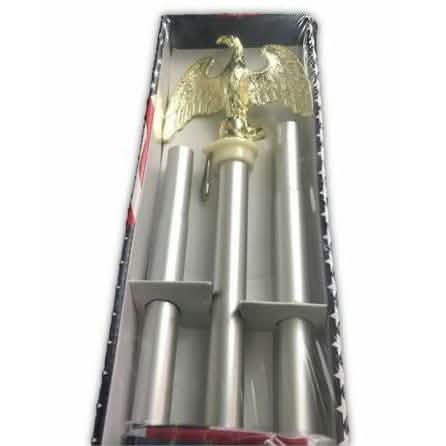 6-Foot Deluxe U.S. Flag Pole Set with Golden Eagle Top by Americana