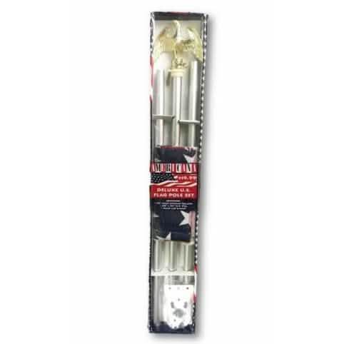 6-Foot Deluxe U.S. Flag Pole Set with Golden Eagle Top by Americana