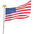 6-Foot Deluxe U.S. Flag Pole Set with Golden Eagle Top by Americana