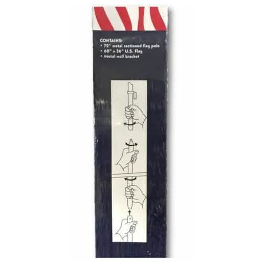 6-Foot Deluxe U.S. Flag Pole Set with Golden Eagle Top by Americana