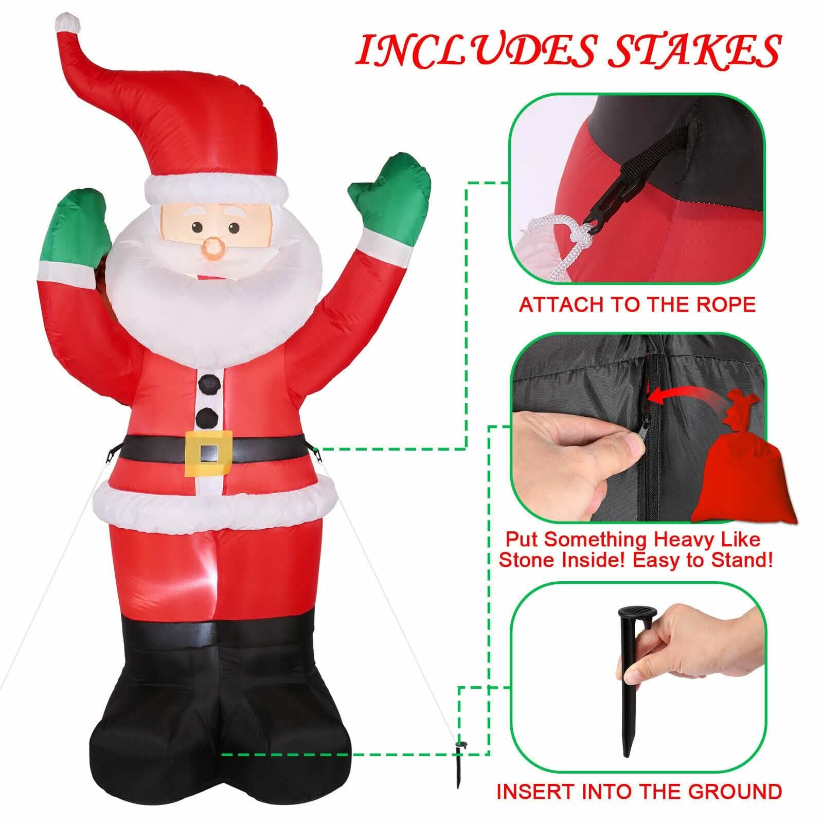 6 Ft. Santa Claus Inflatable Outdoor Decoration
