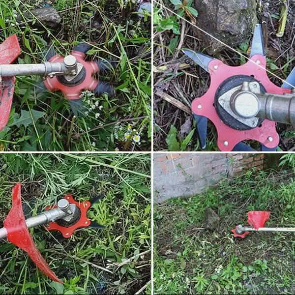 6 Leaves Lawn Mower Blade Metal Brush Cutter Blades Trimmer Blade
