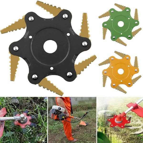 6 Leaves Lawn Mower Blade Metal Brush Cutter Blades Trimmer Blade