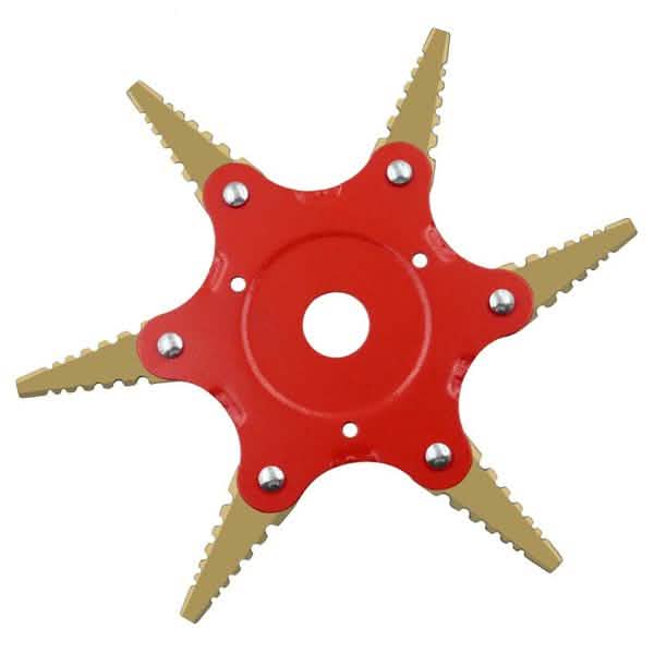 6 Leaves Lawn Mower Blade Metal Brush Cutter Blades Trimmer Blade