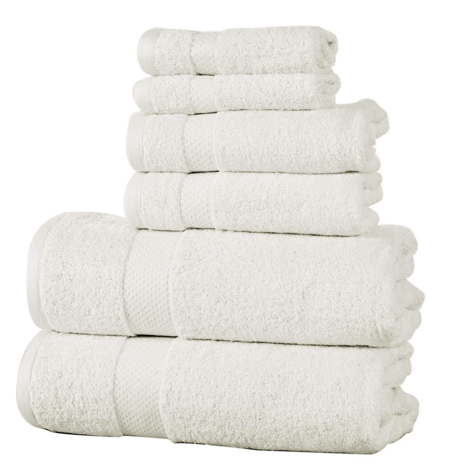 6-Pack: 100% Cotton Towel Set - Assorted Colors