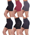 6-Pack: Active High Waisted Biker Shorts