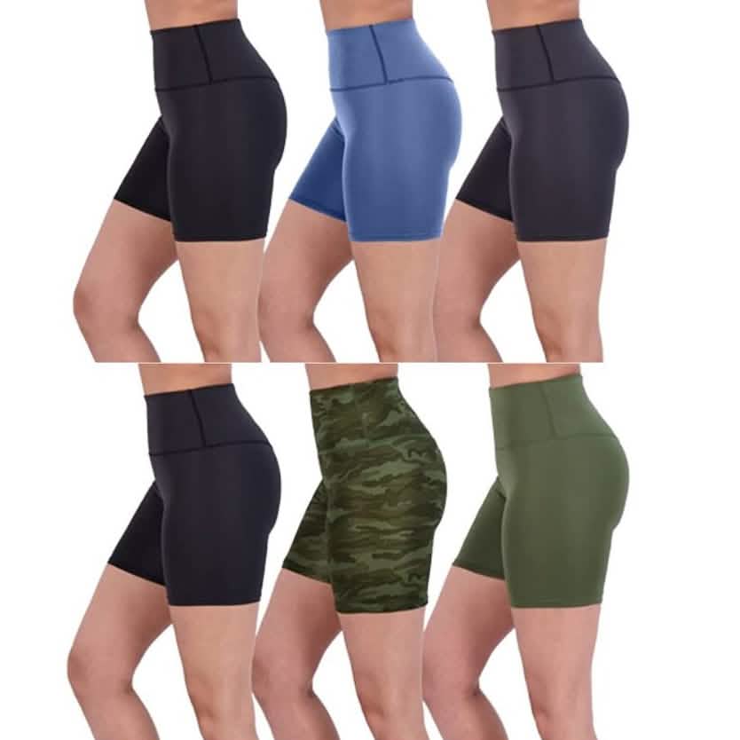 6-Pack: Active High Waisted Biker Shorts