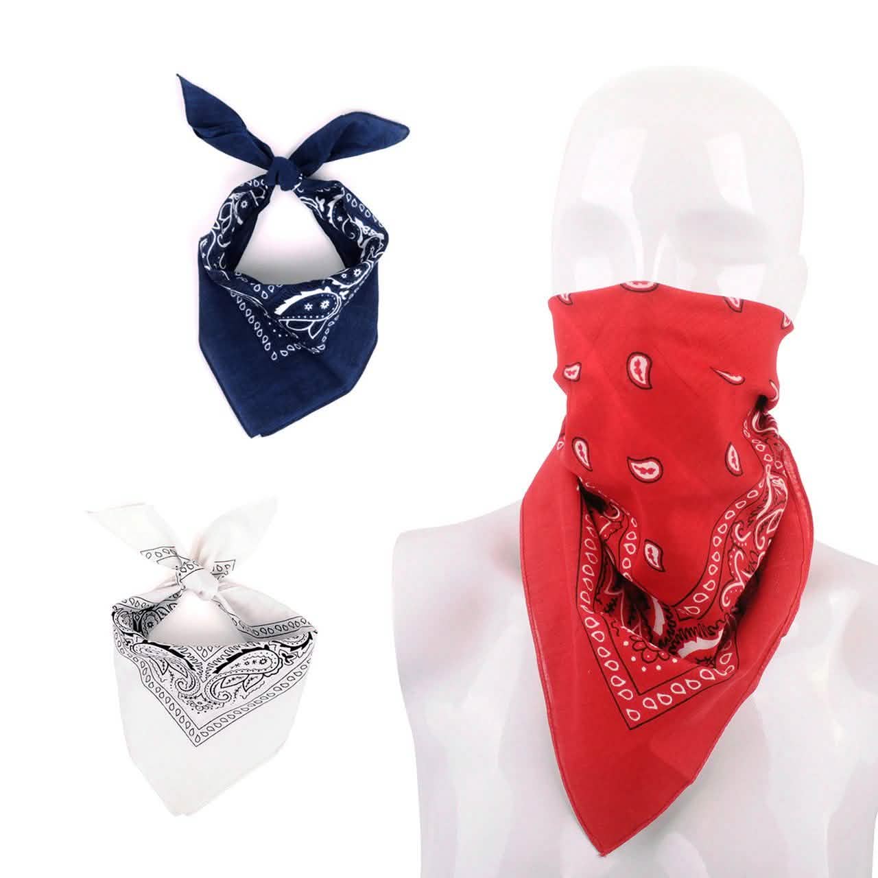 6-Pack: Bandanas - Navy, White & Red
