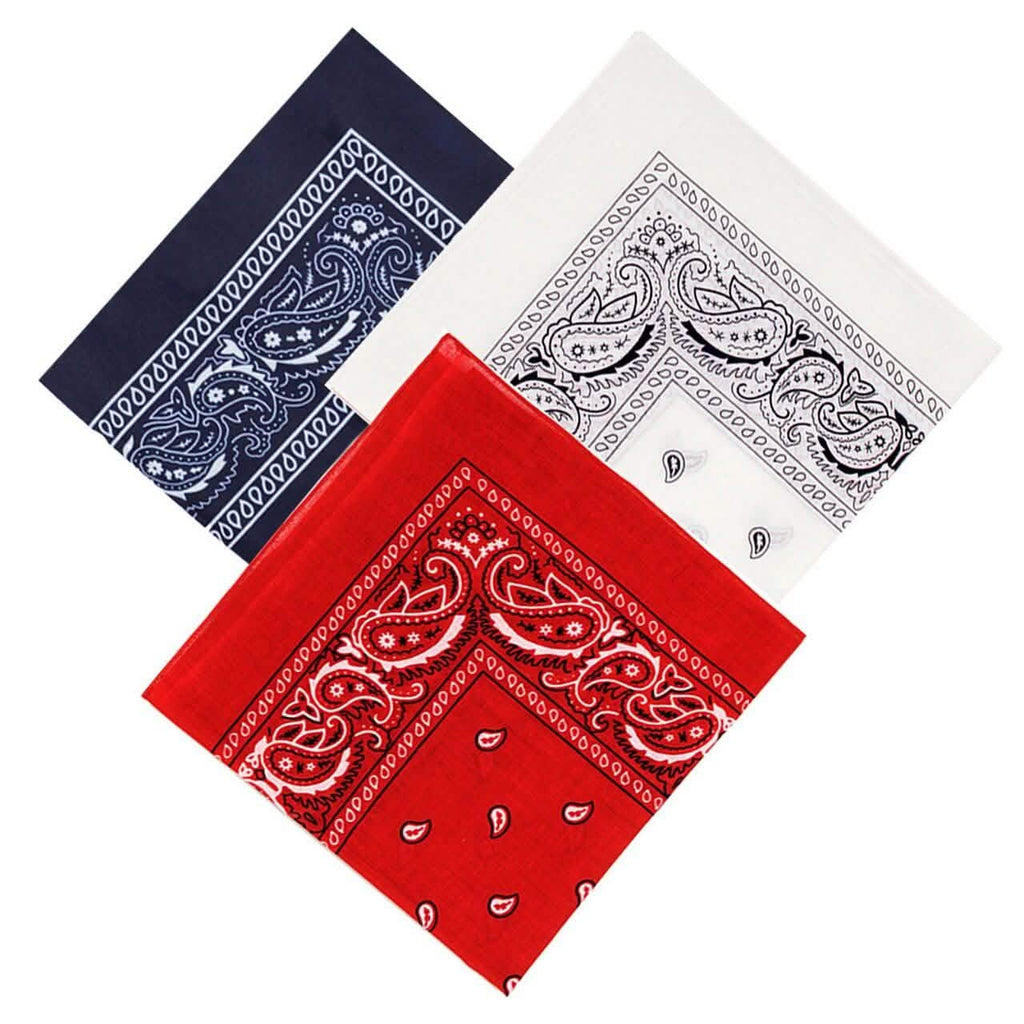 6-Pack: Bandanas - Navy, White & Red