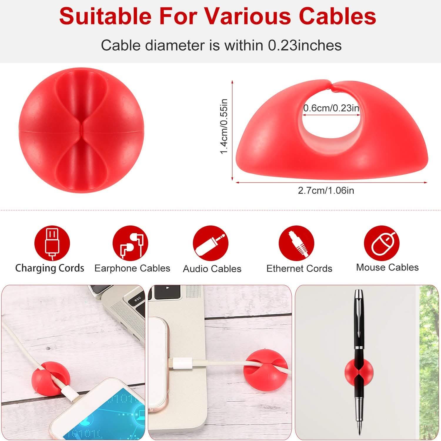 6-Pack: Cable Clips Adhesive Wire Cord Clamps
