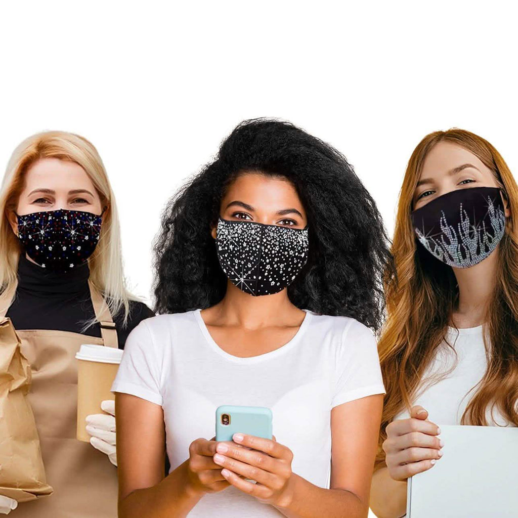 6-Pack: Celebrity Holiday Bling Rhinestone Face Mask