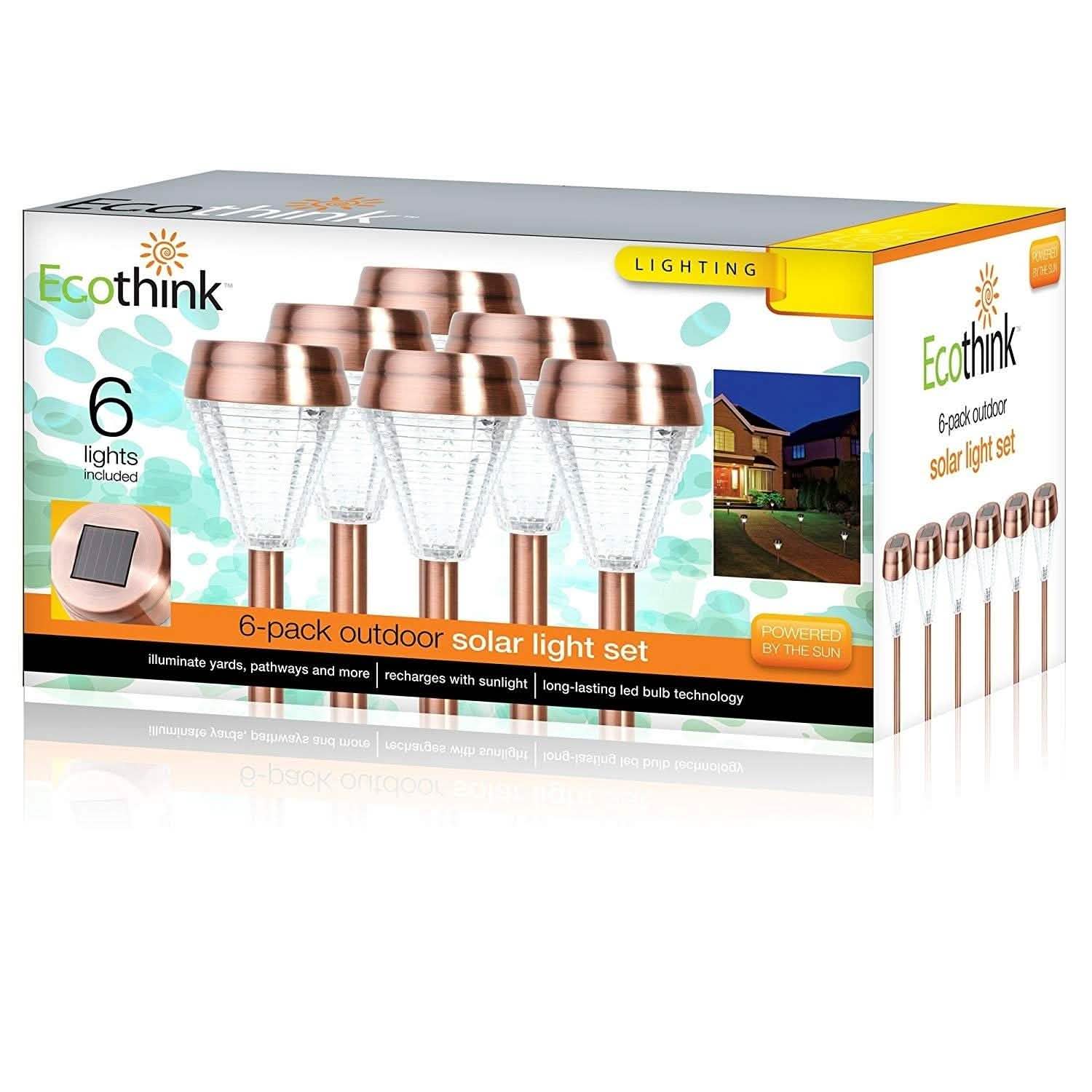 6-Pack: EcoThink Outdoor Solar LED Pathway Light