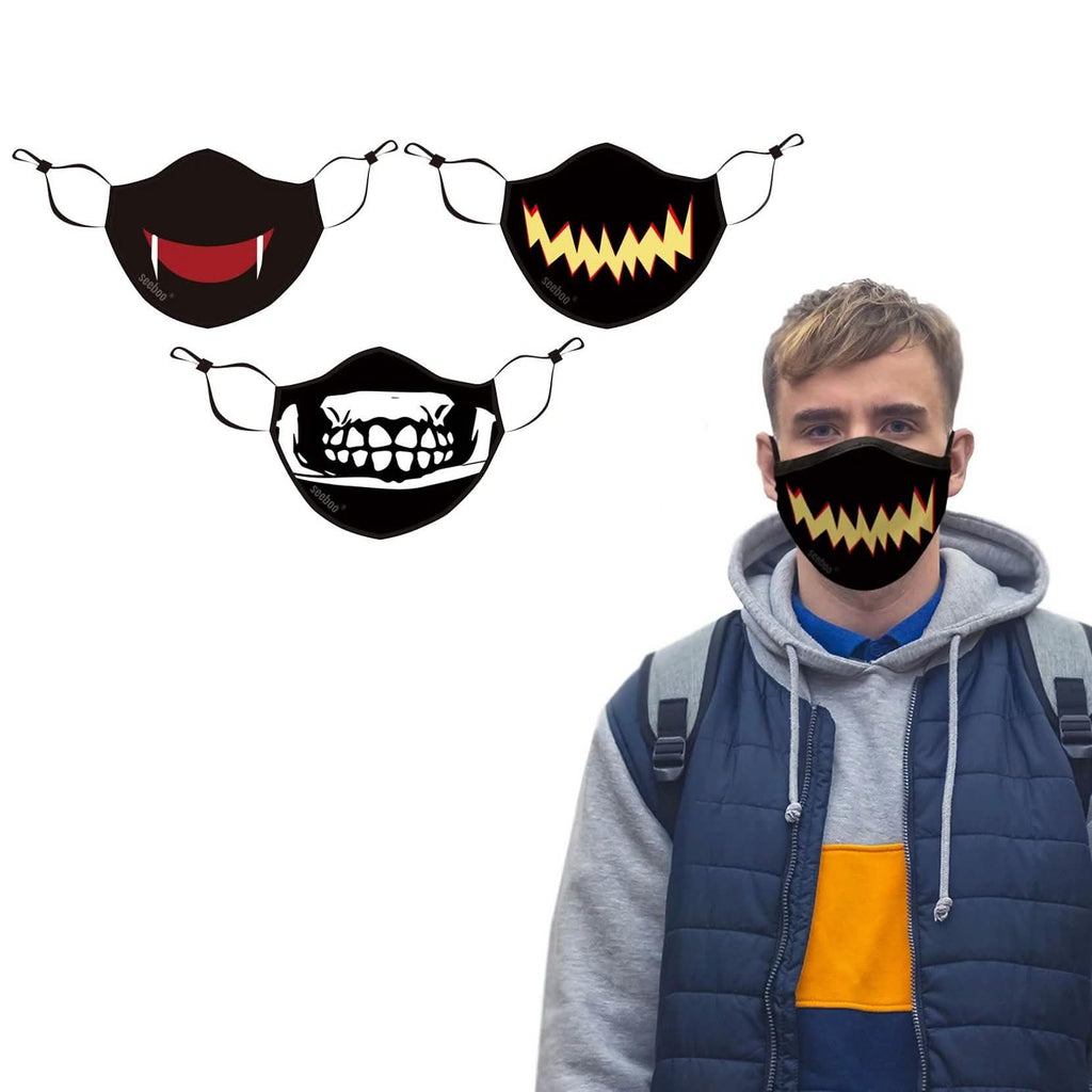 6-Pack: Halloween Two-Layer Special Reusable Face Mask with Adjustable Earloop