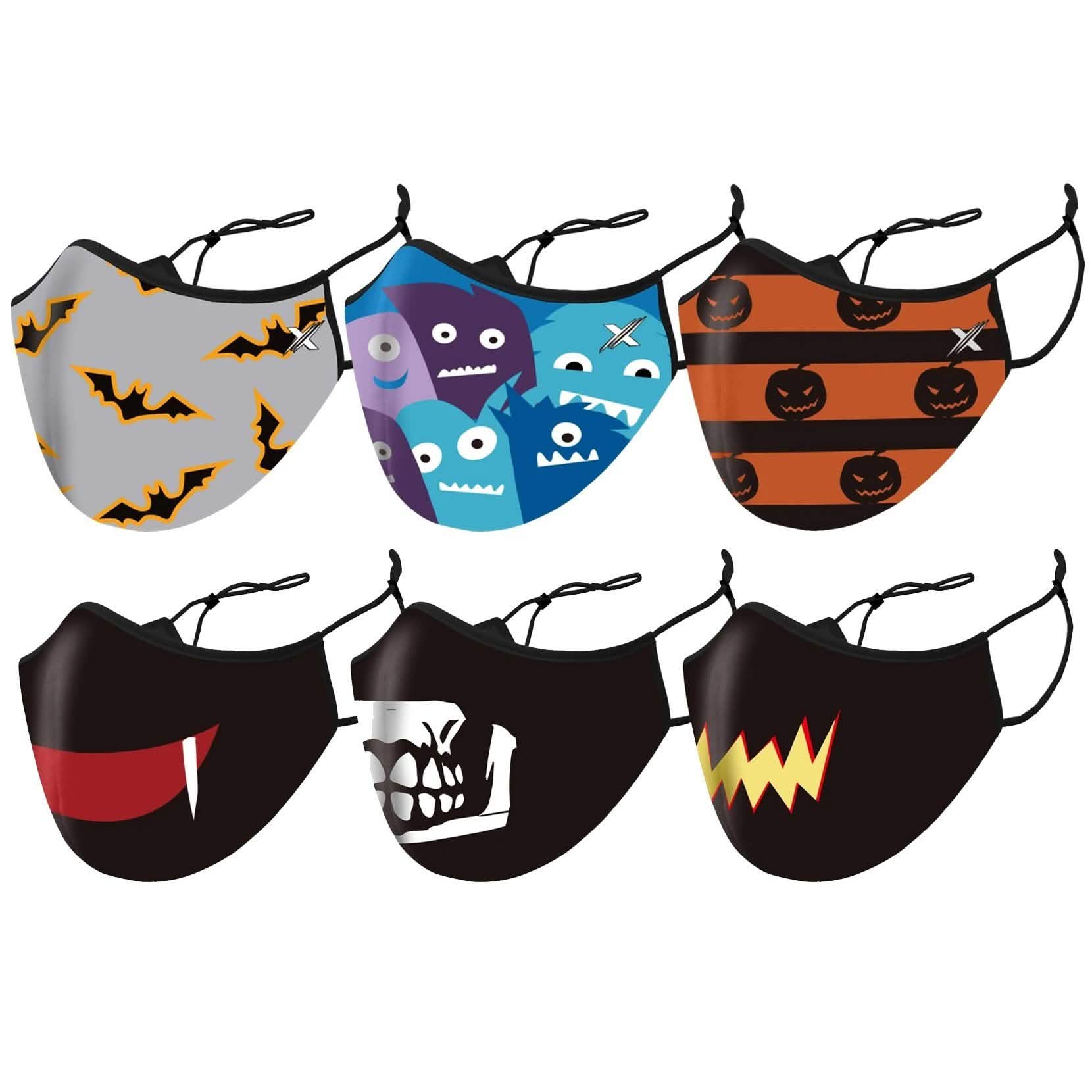 6-Pack: Halloween Two-Layer Special Reusable Face Mask with Adjustable Earloop