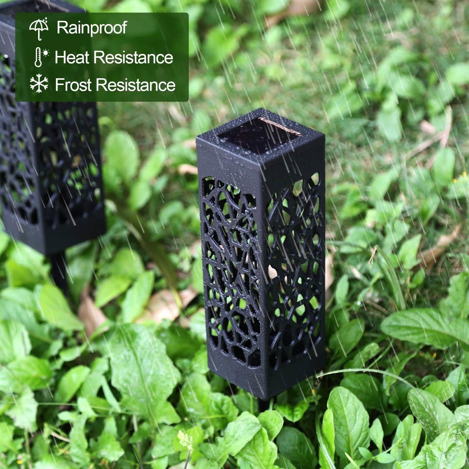 6-Pack: Outdoor Solar Light Powered Garden Pathway Lights Waterproof Hollow with Ground Spike
