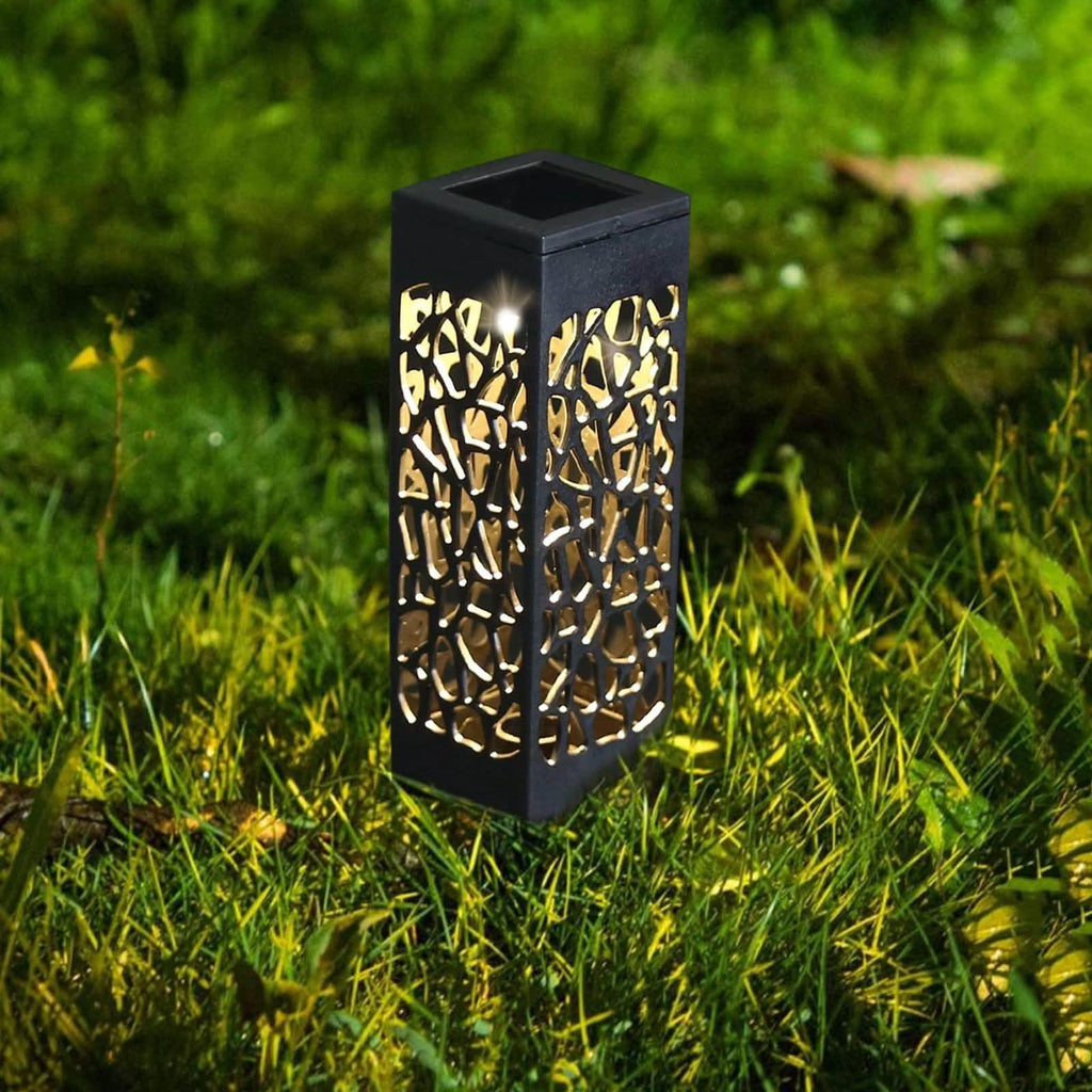 6-Pack: Outdoor Solar Light Powered Garden Pathway Lights Waterproof Hollow with Ground Spike