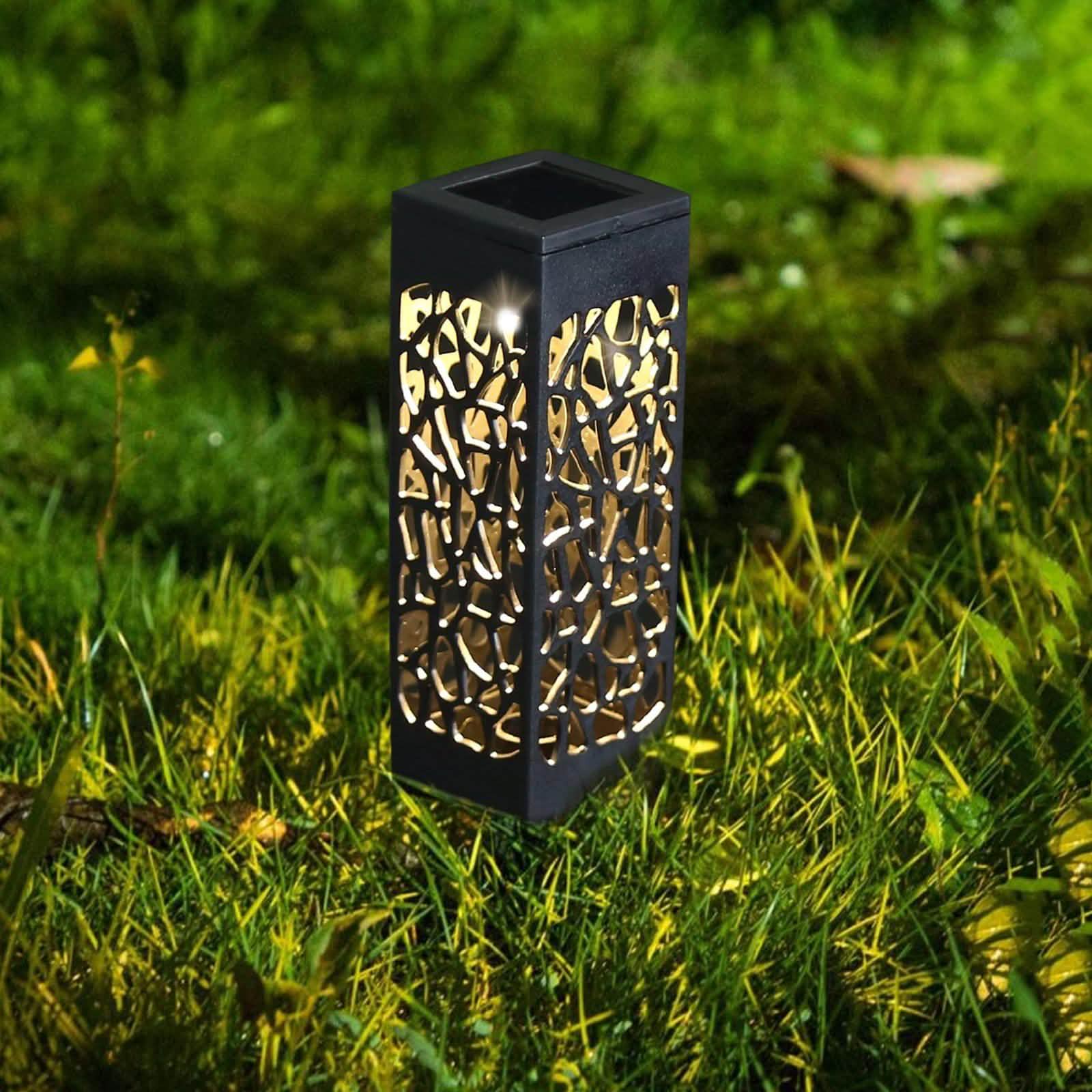 6-Pack: Outdoor Solar Light Powered Garden Pathway Lights Waterproof Hollow with Ground Spike