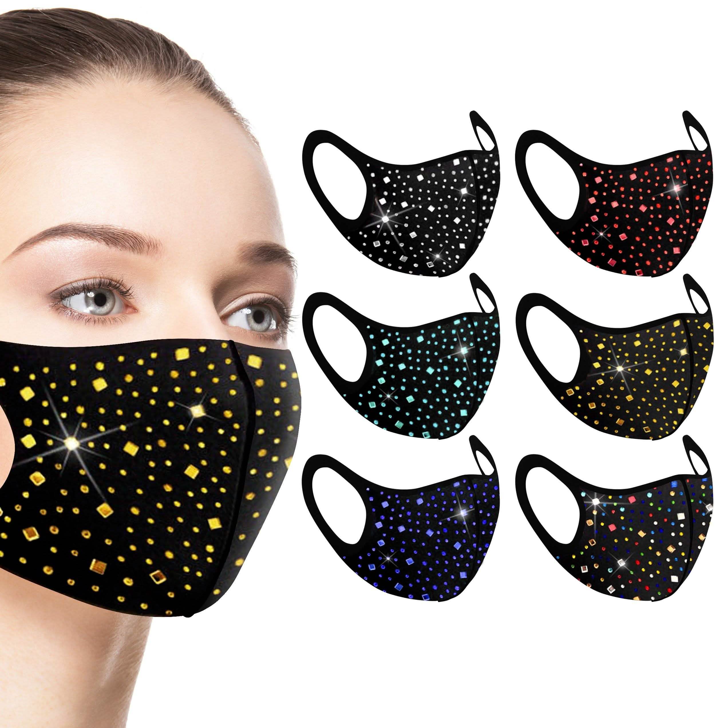 6-Pack: Rhinestone Bling Face Mask